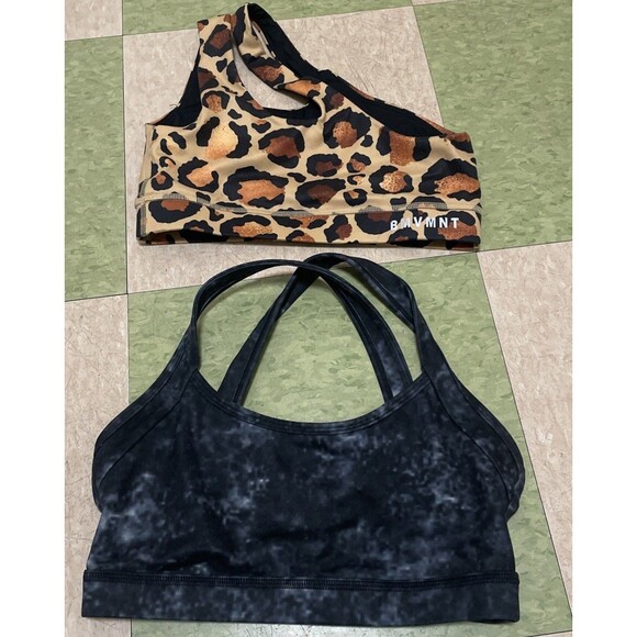 Lot Of 2 Sports Bra Buti Movement Yoga Tops Asymmetrical Straps Gray XS/S - Picture 1 of 7